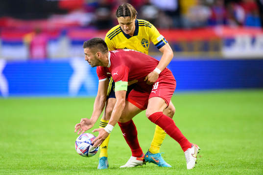 Kristoffer Olsson of Sweden and Dusan Tadic of Serbia
