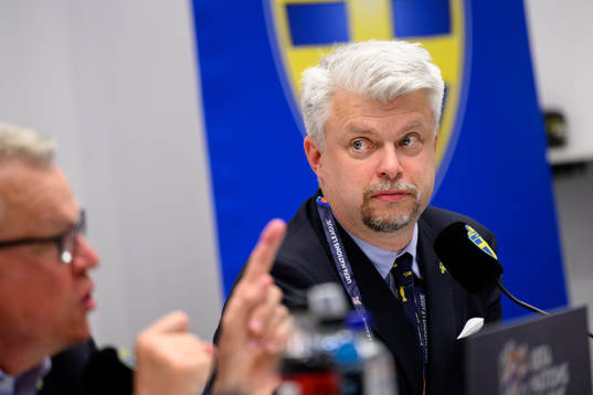 Temporary media officer Niclas Green of Sweden