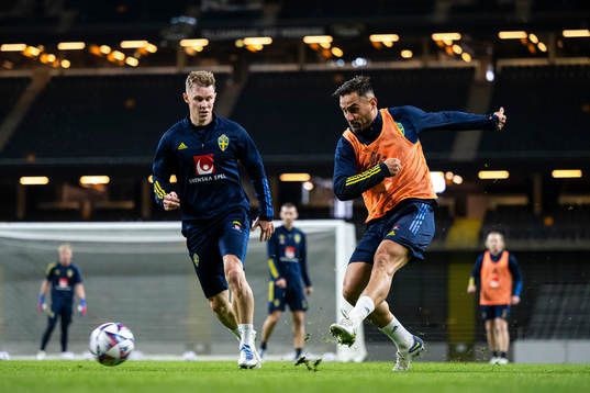 Emil Krafth and Sotirios Papagiannopoulos of the Swedish