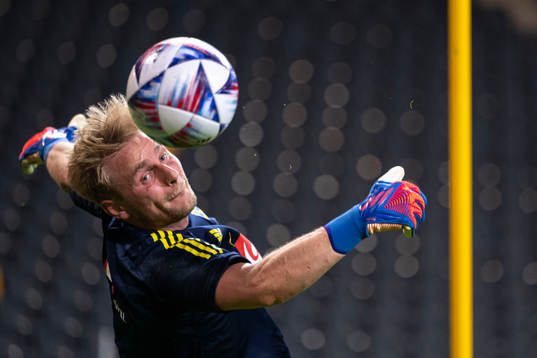 Goalkeeper Jacob Rinne of the Swedish national football team