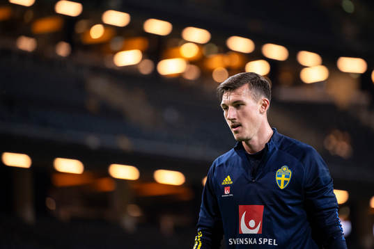 Goalkeeper Andreas Linde of the Swedish national football