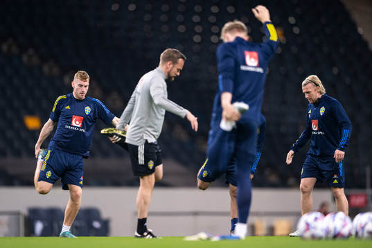 Dejan Kulusevski and Emil Forsberg of the Swedish national