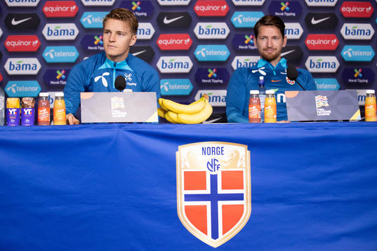Martin Ødegaard and Stefan Strandberg of the Norwegian
