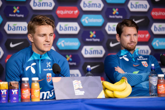 Martin Ødegaard and Stefan Strandberg of the Norwegian
