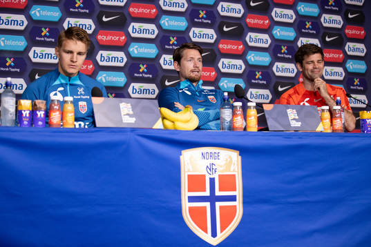 Martin Ødegaard and Stefan Strandberg of the Norwegian