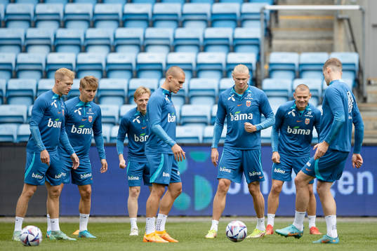 Erling Braut Haaland (in the middle) of the Norwegian