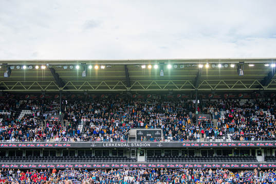 Spectators in the stands at Lerkendal Stadion