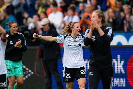 Synne Skinnes Hansen of Rosenborg celebrates