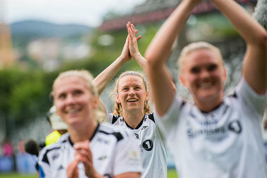 Synne Skinnes Hansen of Rosenborg celebrates