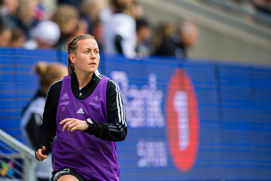 Kristine Minde of Rosenborg warms up