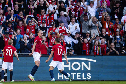 Erling Braut Haaland of Norway celebrates the 1-0 goal