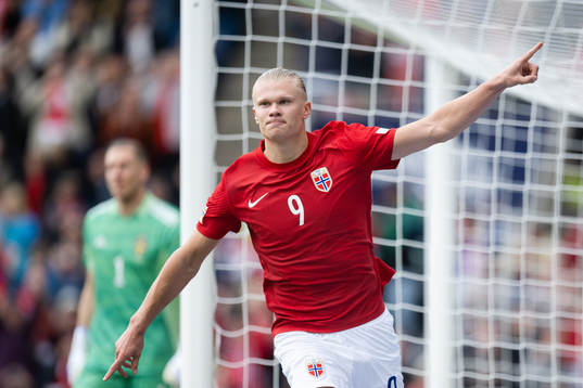 Erling Braut Haaland of Norway celebrates the 2-0 goal