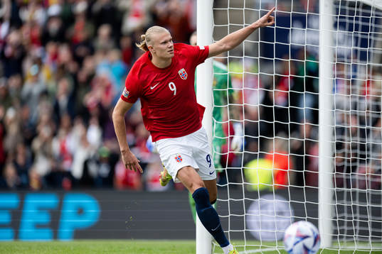 Erling Braut Haaland of Norway celebrates the 2-0 goal