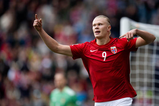 Erling Braut Haaland of Norway celebrates the 2-0 goal