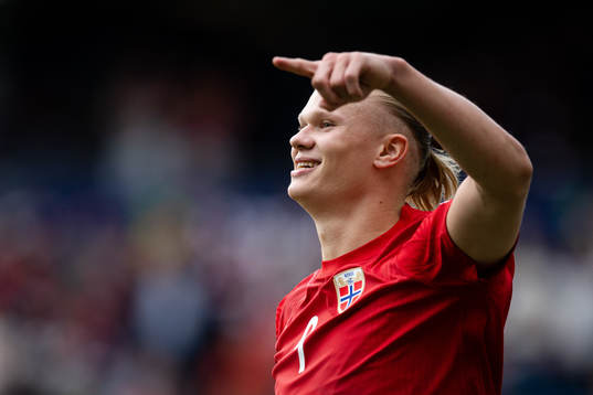 Erling Braut Haaland of Norway celebrates the 2-0 goal
