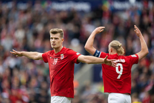 Erling Braut Haaland and Alexander Sørloth of Norway