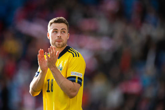Gabriel Gudmundsson of Sweden looks dejected