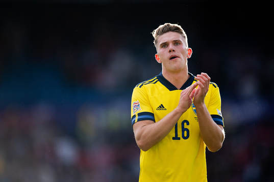 Viktor Gyökeres of Sweden looks dejected
