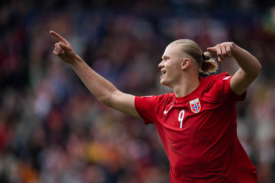 Erling Braut Haaland of Norway celebrates the 2-0 goal