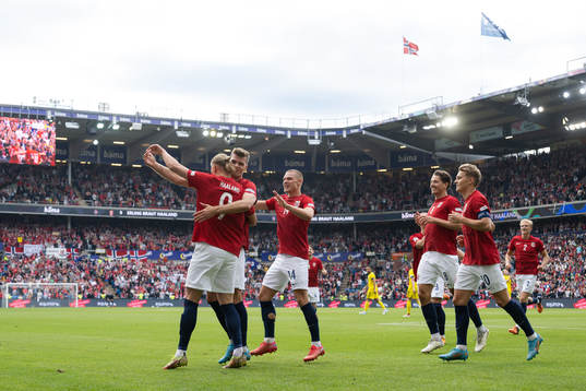 Erling Braut Haaland and Alexander Sørloth of Norway