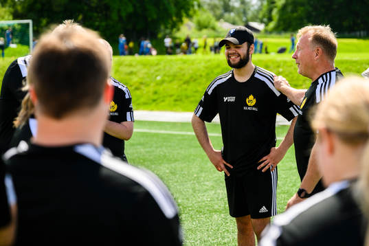 Kristoffer Amonsson och tränare Jan Niklasson