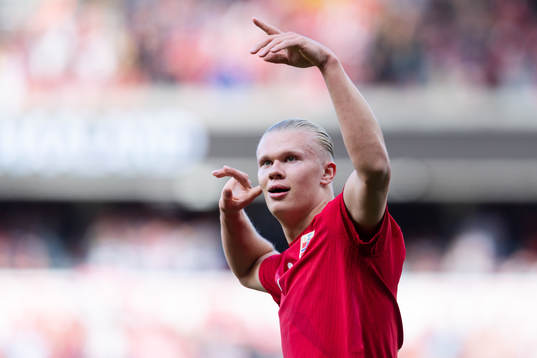 Erling Haaland of Norway celebrates the 1-0 goal