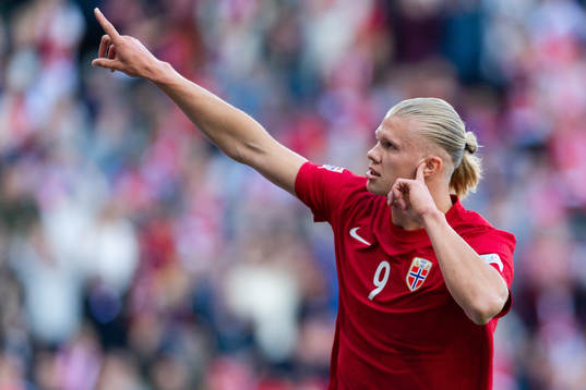 Erling Braut Haaland of Norway celebrates the 1-0 goal
