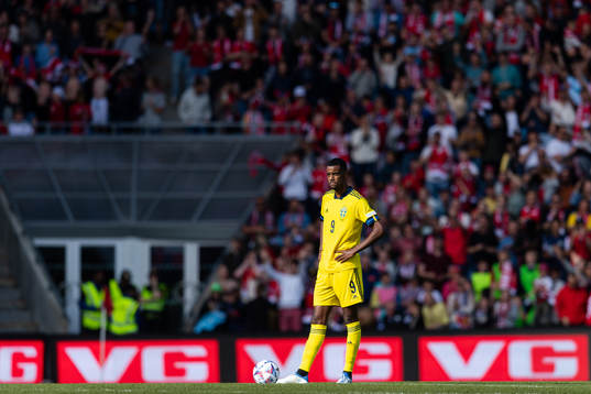 Alexander Isak of Sweden looks dejected