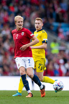 Morten Thorsby of Norway and Dejan Kulusevski of Sweden