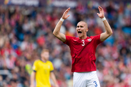 Leo Østigård of Norway reacts