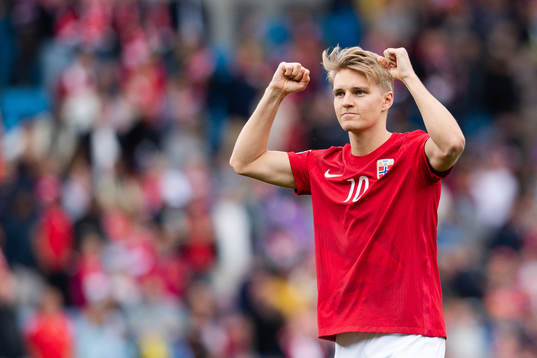 Martin Ødegaard of Norway celebrates