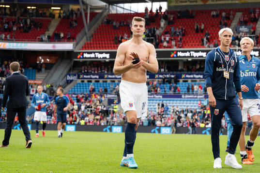 Alexander Sørloth of Norway celebrates