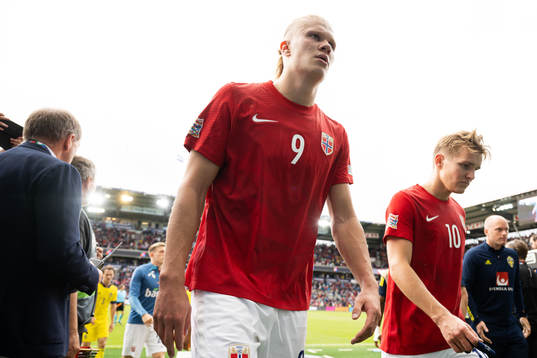 Erling Braut Haaland and Martin Ødegaard of Norway
