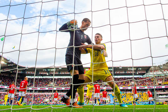 Goalkeeper Ørjan Håskjold Nyland of Norway and Viktor