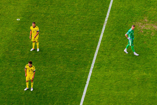 Hjalmar Ekdal, Sotirios Papagiannopoulos and goalkeeper