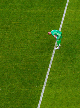 Goalkeeper Robin Olsen of Sweden looks dejected