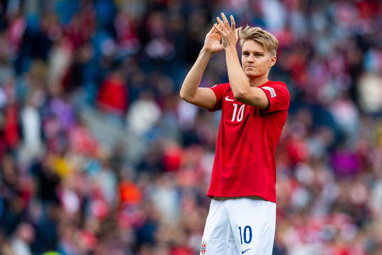 Martin Ødegaard of Norway celebrates