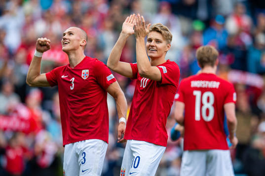 Martin Ødegaard of Norway celebrates