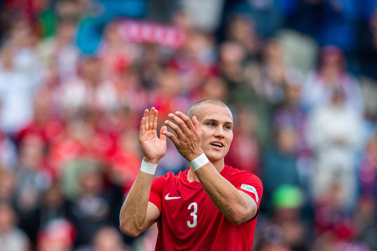 Leo Skiri Østigård of Norway celebrates