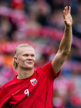 Erling Braut Haaland of Norway celebrates
