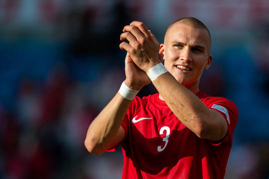 Leo Skiri Østigård of Norway celebrates