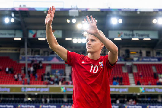 Martin Ødegaard of Norway celebrates