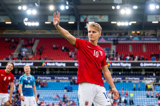 Martin Ødegaard of Norway celebrates