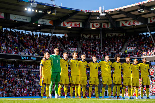 Emil Forsberg, goalkeeper Robin Olsen, Emil Krafth, Hjalmar