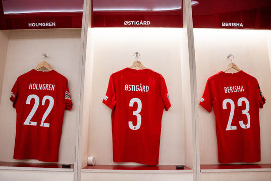 The kits of Marcus Holmgren Pedersen, Leo Østigård and