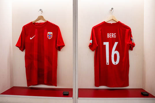 The kit of Patrick Berg of Norway in the dressing room