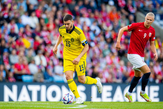 Edvin Kurtulus of Sweden and Erling Braut Haaland of Norway