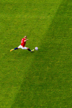 Erling Braut Haaland of Norway scores the 2-0 from the
