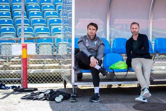 Tränare Milos Milojevic och sportchef Andreas Georgson
