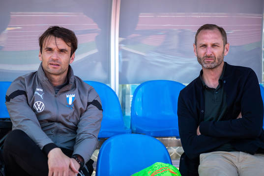 Tränare Milos Milojevic och sportchef Andreas Georgson